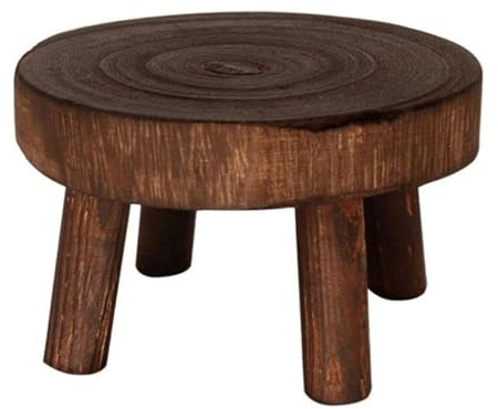 Raypontia Pflanzen Holzhocker Aus Holz, 14×9cm Niedriger Blumenhocker, Runder Präsentationsständer, Holz Pflanzen Hocker Mit 4 Füßen, Blumentopfhalter Für Zuhause, Büro, Balkon, Terrasse, Wohnzimmer