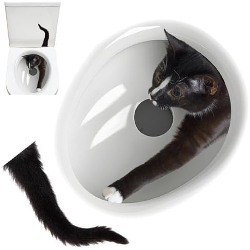 Brxmpn Funny Naughty Cat Toilet Sticker Waterproof Toilet Wall Stickers Self-adhesive Toilet Seat Sticker Self-adhesive Bathroom Wall Sticker