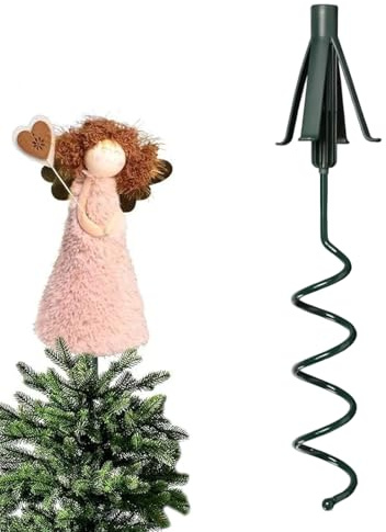 Weihnachtsbaumspitzen-Halter, 32 cm, universeller drehbarer Baumspitzen-Halter, Kunststoff, mit Verstellbarer Befestigung zur Stabilisierung und Unterstützung von Baumkronen-Dekorationen, passend für