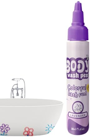 Generico Waschbare Badstifte 30ml Zeichenstift, Lebensmittelqualität Farbmarker, Hautfreundliches Design mit Spaß Twist Squeeze | Lernspielzeug pe