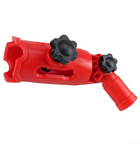 Roller brush clip with 180 degree rotatable valve and knob for adjustable tightness designed to hold paint brushes on extension poles for wall painting