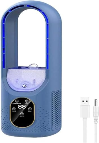 Portable Evaporative Air Cooler, USB Mini Air Conditioning Fan with 6 Adjustable Timers & Fan Speed Control, Personal Desktop Cooling Fan for Home Office Bedroom(Blue)