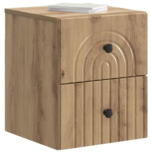 vidaXL Wandmontierter Nachttisch 2 pcs Artisan-Eiche 33 x 34,5 x 40 cm, Vintage Wohnzimmer, praktische Wand-Einheit, platzsparende Schlafzimmeraufbewahrung, kompakter Nachtschrank