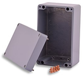 BOXEXPERT Aluminium Industriegehäuse, 160x100x81mm, IP66, pulverbeschichtet, grau, Wandgehäuse, Installationsgehäuse, Leergehäuse, Druckgussgehäuse, Gehäuse der Serie Alster