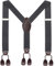WELROG Herren Hosenträger breit mit Leder Knopfloch - Elastische und verstellbare Länge Y Form mit 6 Tasten für Herren (Dunkelgrau)