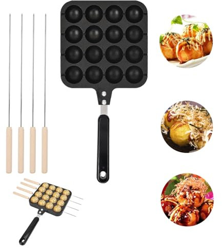 BigKing Antiadherente Takoyaki Grill Pan Plate Cocción Hornear Molde Bandeja Redonda Panqueque