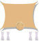 Redfire Voile D'ombrage Toile de Jute 2.5X2.5M, Imprégné Voile Imperméable pour Pergola Extérieure Différentes Tailles avec Corde de Fixation Insipide pour Carport Jaune Sable