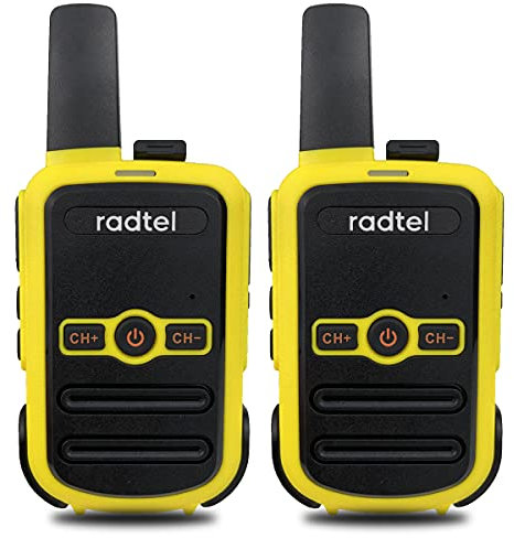 Radtel RT12 Walkie Talkie Ricaricabile per Adulti Portatile a Lungo Raggio Senza Licenza PMR 446 Radio Ricetrasmettitore 16CH Vivavoce VOX per Escursioni in Campeggio… (Giallo)