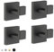 COUOBO Matt Black Stainless Steel 4 Pack Heavy Duty Wall & Door Towel Hooks