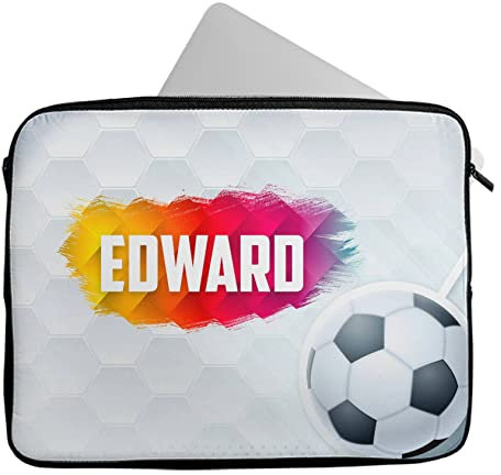 Novelty Things Personalised Any Name Football Design Laptop Case Sleeve Tablet Bag Chromebook Gift 388 (14-15 inch)