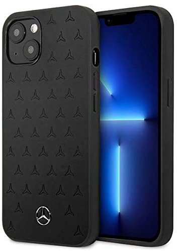 Mercedes-Benz MEHCP13SPSQBK hülle für iPhone 13 Mini 5,4 schwarz Leather Stars Pattern