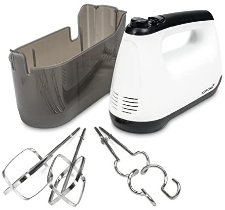Korona 23012 Handmixer mit Aufbewahrungsbox | Praktische Box für Knethaken, Rührstäbe und Kabel | Sechs Leistungsstufen | Turbo - Stufe | Startfunktion |Auswurftaste