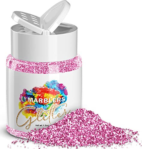 MARBLERS Twinkle Glitter [Flamingo] 1.5oz (42g) | Fine | Non-Toxic, Vegan, Cruelty-Free | Face, Body, Eyeshadow, Hair, Festival, Party Makeup | Nail Art, Polish | Resin, Tumbler, Slime, Craft