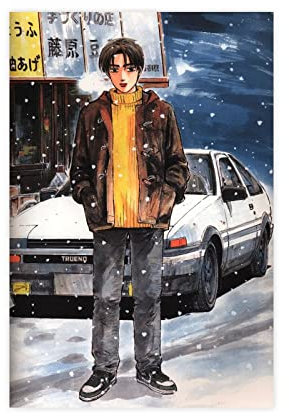 Manga Initial D AE86 Kunstdrucke Poster Ästhetische 8 Leinwand Poster Schlafzimmer Dekor Sport Landschaft Büro Raum Dekor Geschenk Unframe Stil 40 x 60 cm