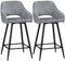 HOMCOM Lot de 2 Tabourets de Bar en Velours Chaises Bar Hautes Pieds en Métal Noir avec Repose-Pieds, accoudoirs Hauteur 67 cm - Gris