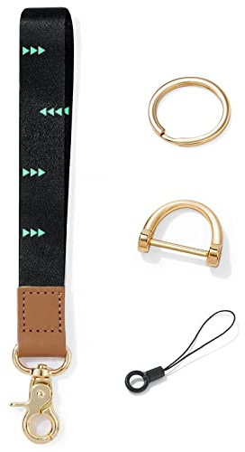 Vicloon Schlüsselband für das Handgelenk, Schlüsselbänder Wristlet, mit Metall Ring und Hohe Qualität Leder, Keychain Handgelenksband, für Schlüssel, Mobile Handys Telefon, Kamera, Charms(Pfeil)