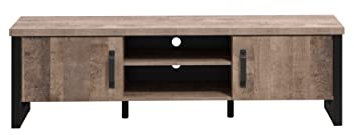 trendteam smart living - Emile - TV-Schrank - Tabak Eiche/Grau - 3 verstellbare Einlegeböden - (BxHxT) 166 x 50 x 45 cm - Lowboard im rustikalen Design - kratzfest
