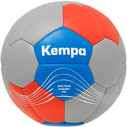 Kempa Spectrum Synergy Pro Handball Spielball und Trainingsball mit einzigartiger 30-Panel-Konstruktion - Ball für Kinder und Erwachsene, 2, cool grau/sweden blau