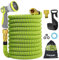Expandable Garden Hose, DEWINNER 50FT Water Spray Gun Pipe, Garden Water Hose, Includeing 8 Function Spray Gun Nozzle with 3/4''&1/2'' Solid Brass Fitting (50FT, Green)