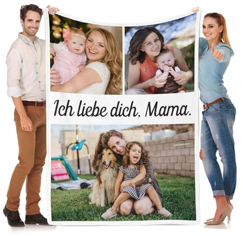 Kasofong Personalisierte Geburtstagsgeschenk für Mama, Personalisierte Decke mit Foto, Personalisierte Decken, Personalisierte Foto Decke, Weihnachts Geschenke für Mama