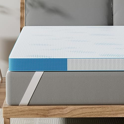 BedStory Topper in gel H3/H4, 140 x 200 cm, altezza 7,6 cm, in schiuma fredda, coprimaterasso per letto a molle, roulotte, divano letto