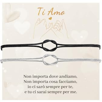 Cheerslife 2 Pcs Regali di Coppia Bracciale Coppia Regalo Anniversario | Regali per Lui Lei Fidanzato Fidanzata Bracciale Donna Uomo Amica Regalo Compleanno Laurea Natale