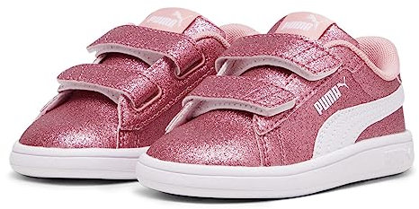 PUMA Baskets Smash 3.0 Glitz Glam Bébé 25, Peach Smoothie White Pink