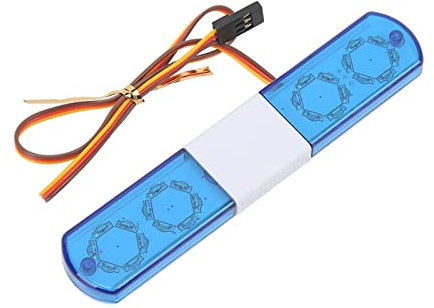 Keenso RC Auto LED Polizei Licht, Simulation Design 4 Modi RC Polizei Blitzlampe LED Alarmlicht für 1/8 1/10 RC Autos (Blau)