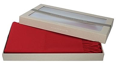 FRAAS Kaschmir Schal 42 x 190 cm - Schal einfarbig für Damen und Herren - Verpackt in Geschenkbox True Red