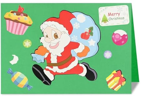 MIGIFTDY DIY Weihnachtskarten, Weihnachten DIY Geschenk Karten kreative Frohe Weihnachten handgemachte Weihnachtskarten mit Umschlag und Aufkleber Süße