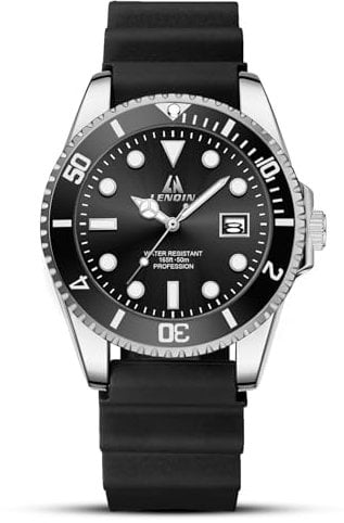 LN LENQIN Herren Uhr Edelstahl Uhren Herren wasserdichte Analog Quarz Uhr Armbanduhr Herren mit Datum Leuchtend Mode Freizeit Uhren für Männer