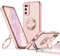 XYZ Cover per Samsung Galaxy S20 FE con Supporto, Custodia con Doppio Anello a Forma di Cuore con Cordino per Ragazze e Donne, Custodia Protettiva Lussuosa per Samsung S20 FE, Rosa