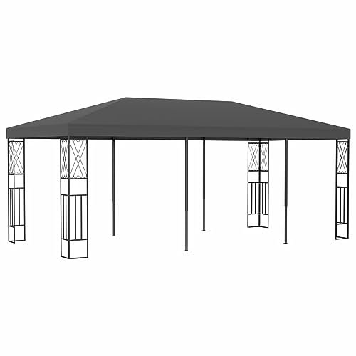 GuyAna Pavillon 3x6 m Anthrazit Stoff Pavillon Sturmfest TerassenüBerdachung