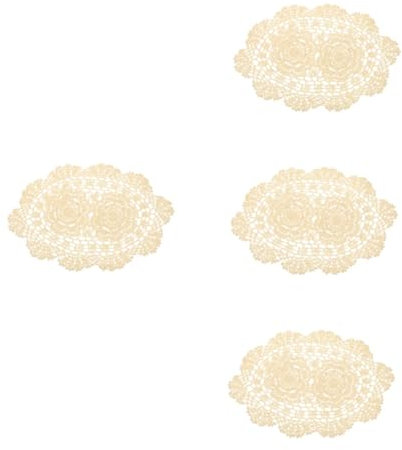IMIKEYA 4stücke Handgefertigte Tischmatte Aus Baumwolle Rustikales Spitzen-Design Dekorative Platzmatte Für Hochzeiten Und Feste Für Tischdekoration