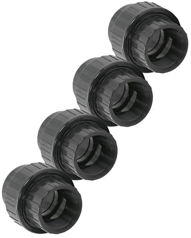HAF 4X PVC Fittings Verschraubung mit 50mm x 1 1/2 | Klebemuffe x Innengewinde | Adapter aus grauem PVC | PN16 für Rohr, Poolfitting, Schwimmbad, Poolverrohrung, Druckleitung, Rohrleitung & Teich