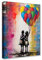 Tucocoo Gemälde für Wohnzimmer, Regenbogenballon, 1 Paneel, Leinwand, Graffiti-Paar, Straße, Pop-Wandkunst, zeitgenössisches Kunstwerk, Heimdekoration, Holzrahmen, fertig zum Aufhängen, Poster und