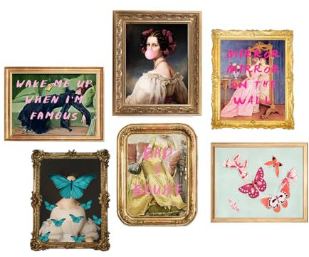 TWNSLLA Viktorianische Dekoration für Zimmer, antike viktorianische Wanddekoration, ästhetische Poster, Vintage-Porträt-Kunstdrucke, Don't Rush Me Altered Art, Moody Gallery Wandkunst-Kollektion,