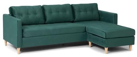 ebuy24 Marino Sofa BA1, Chaiselongue rechts oder Links gewendet (Velour grün)