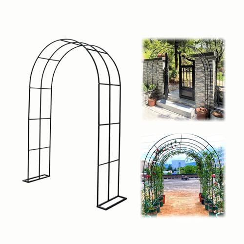 Gartenbogen Hochzeitsbogen Breite 80-350cm Rosenbogen Metall für Rosen & Kletterpflanzen Torbogen Pergola Rankhilfe Rankgitter Einfache Installation (Color : Black, Size : 300x250cm/9.8x8.2ft)