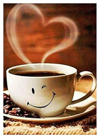 SHEGZHUC Diamond Painting Kaffee 30x40cm Diamond Painting Küche Lächeln Herz Liebe Küchenmotiv 5D Diamant Painting Kaffee Diamant Malerei Kunst Stickerei Kreuzstich Bilder Geschenk Wanddekoration