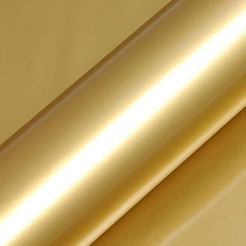 Générique Rouleau vinyle adhésif au mètre couleur or brillant - Doré métallisé, 5 mètres