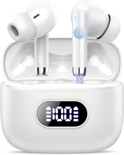 Bluetooth Kopfhörer, Kopfhörer Kabellos Bluetooth 5.3 In Ear Kopfhörer Bluetooth mit 4 ENC Noise Cancelling Mic, Kabellose Kopfhörer 50H Earbuds Tiefer Bass, LED-Anzeige, IP7 Wasserdicht Ohrhörer