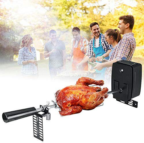 ieLsngai Barbecue Rotissoire Fourchette, Rôtissoire pour Barbecue Set, 106cm Rôtissoire Electrique, Acier Inoxydable Multifonctionnel Barbecue, Type de Batterie : 2 Piles 1,5 V