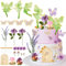 Vezerd Feen Tortendeko Geburtstag, 40 Stücke Fairy Pilz Haus Kuchen Deko Tortenaufleger für Karneval Party, Schmetterling Fee Themen Happy Birthday Torten Muffin deko Cupcake Topper für Mädchen