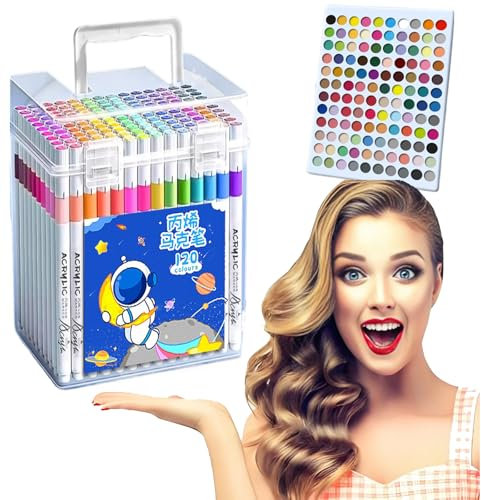 YRUISI Acrylic Paint Pens Acrylic Markers Tooli Art Pens Washable Drawing Markers with Storage Box Art Supplies Professional Drawing Markers for Mug Glass Wood (120 Colors)