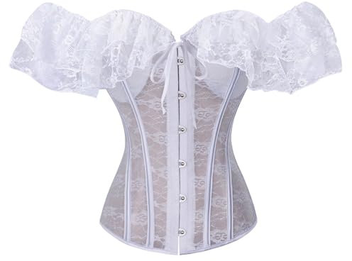 Schwarz Bequem Bustier Corsage - Piratenkostüm Oberteil Damen Vollbruste Corsage Korsett Top Gothic Top Piratenkostüm Korsett Kleid Damen Weiß Gothic Top zum Trainieren der Taille