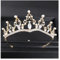 HAODUOO Silber Farbe Kristall Krone Frauen Braut Hochzeit Strass Prinzessin Diadem Tiara Haar Schmuck Zubehör Kopfschmuck(Gold)