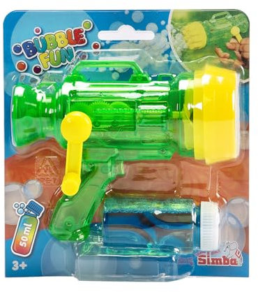 Bubble Fun Seifenblasenpistole mit Kurbel, handbetrieben, 30ml Lauge, erzeugt viele Seifenblasen, 14x12cm, ab 3 Jahren