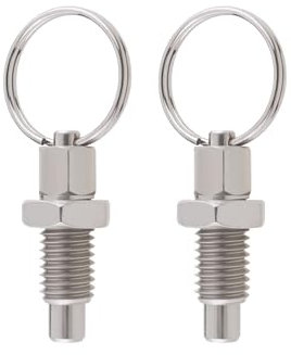 EMSea 2 Pezzi Pistone A Molla Con Anello Di Trazione M12 Perno A Sgancio Rapido Acciaio Inossidabile Tipo Non Bloccante Pistone A Molla Retrattile Manuale Tozzo Per Attrezzature Industriali