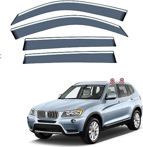 Windabweiser Autofenster Regenschutz für BMW X3 F25 2011-2017, Regenabweiser Auto Fenster ZubehöR Auto Fenster Vordere Windabweiser
